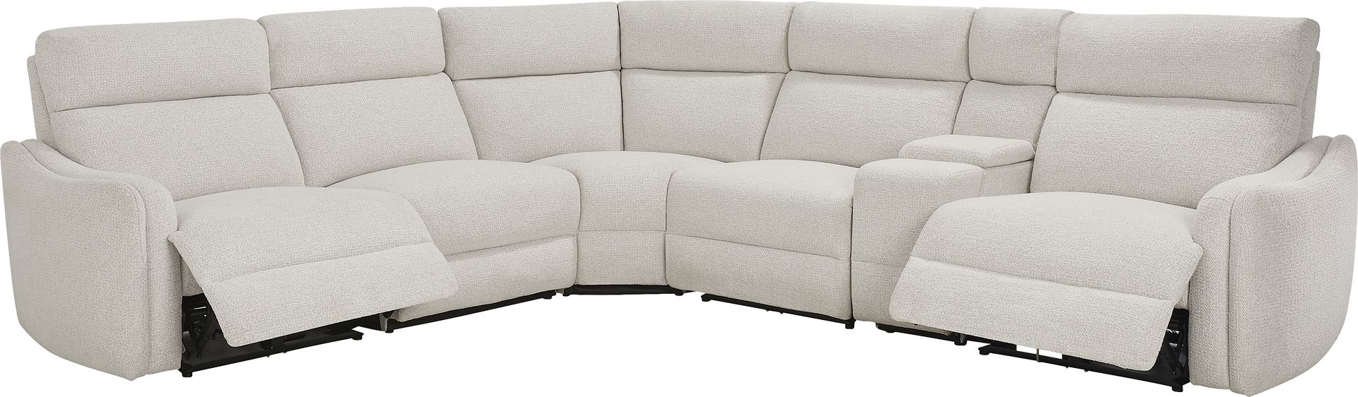 Yountville White 6 Pc Dual Power Reclining Sectional - Image 4