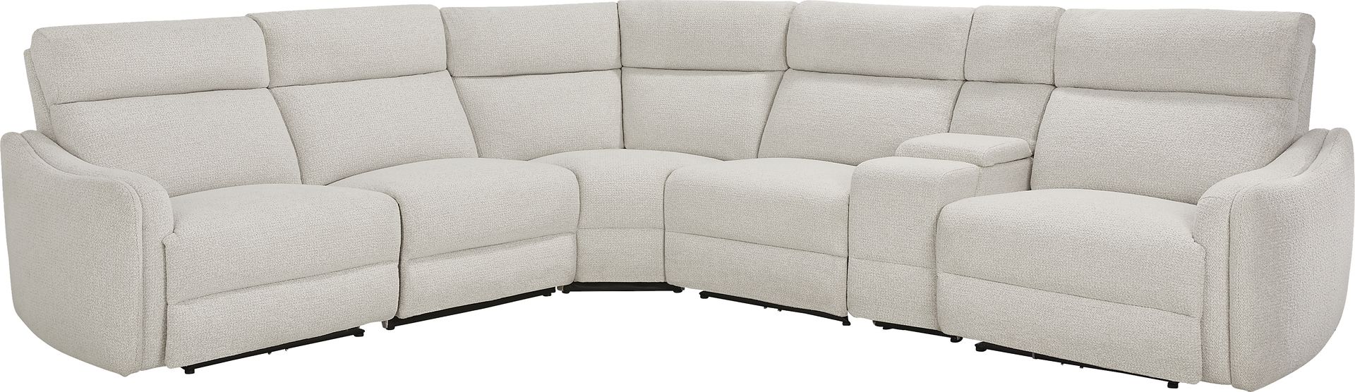 Yountville White 6 Pc Dual Power Reclining Sectional - Image 1