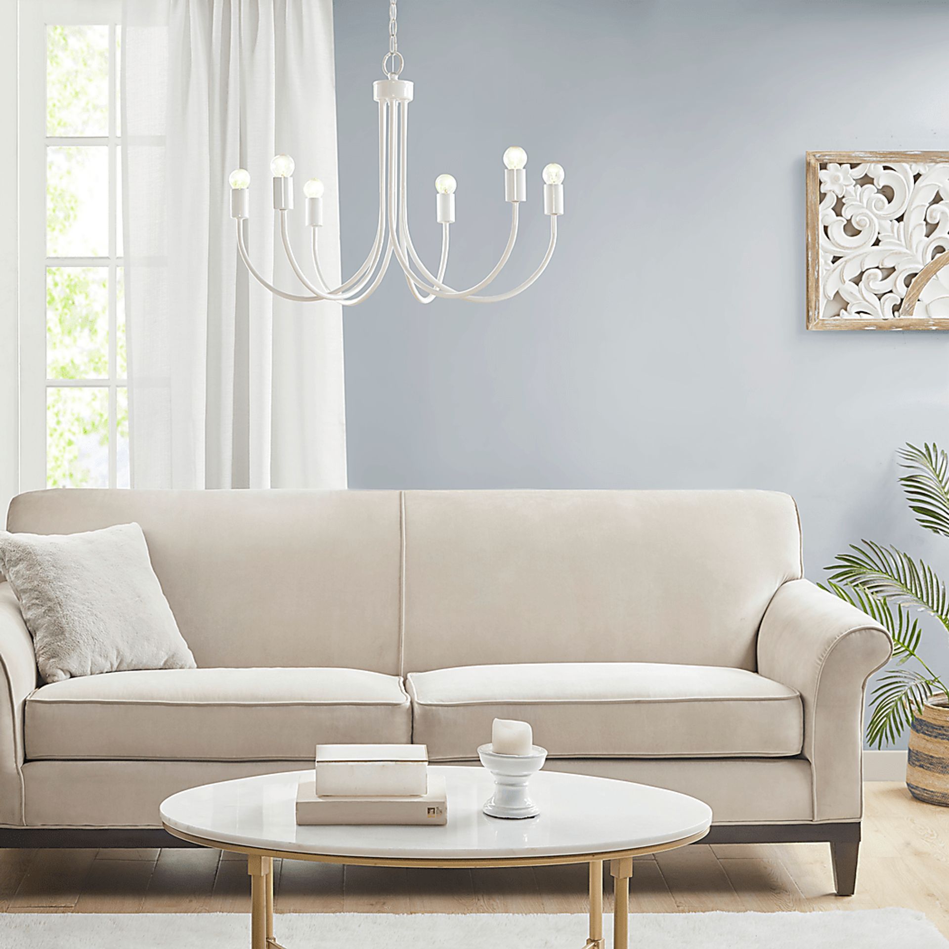 Drew Street White Chandelier - Image 3