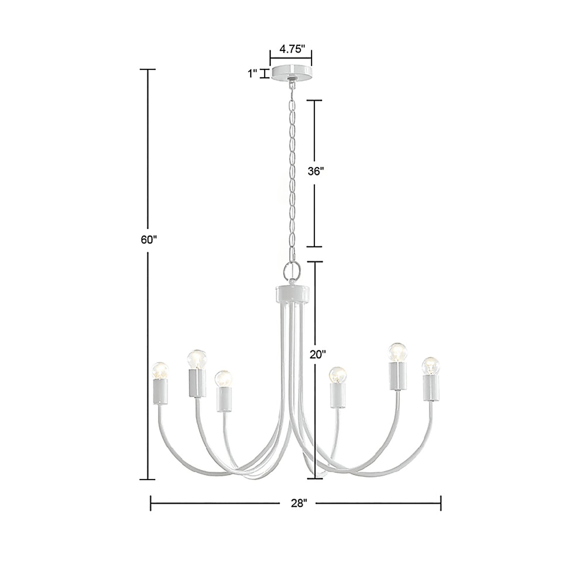 Drew Street White Chandelier - Image 5