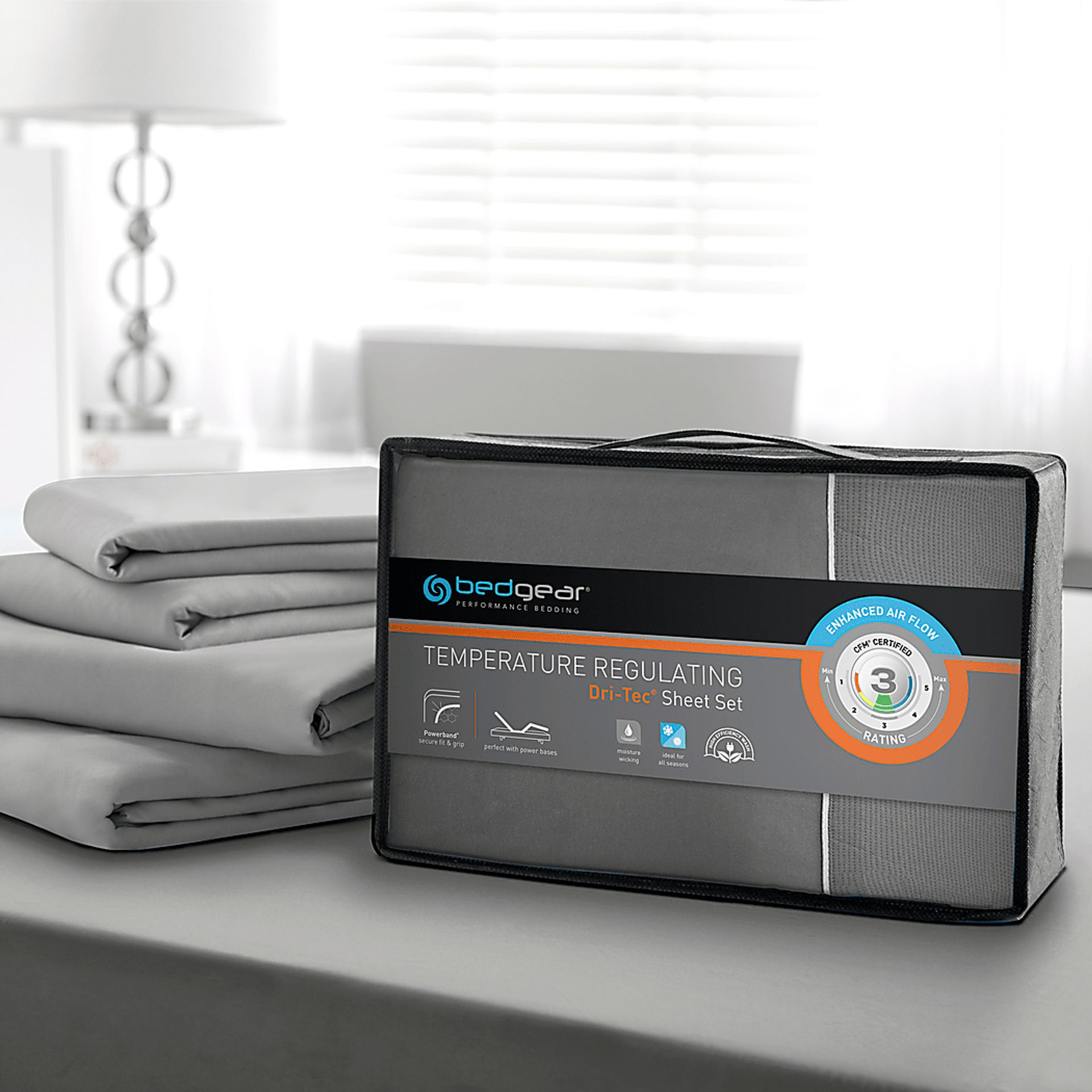 Dri-Tec Performance Granite 3 Pc Twin Bed Sheet Set - Image 2