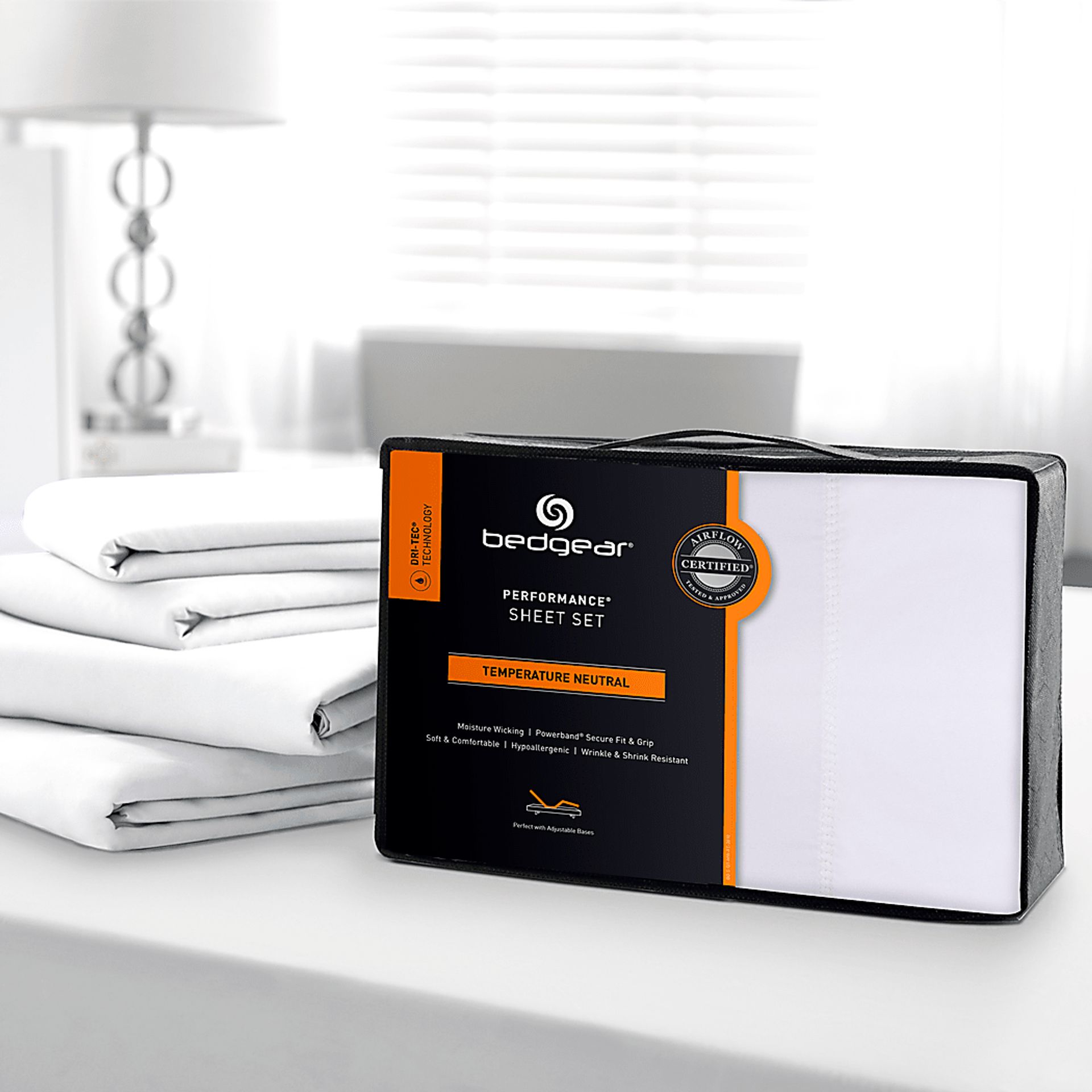 Dri-Tec Performance White 4 Pc Full Bed Sheet Set - Image 2
