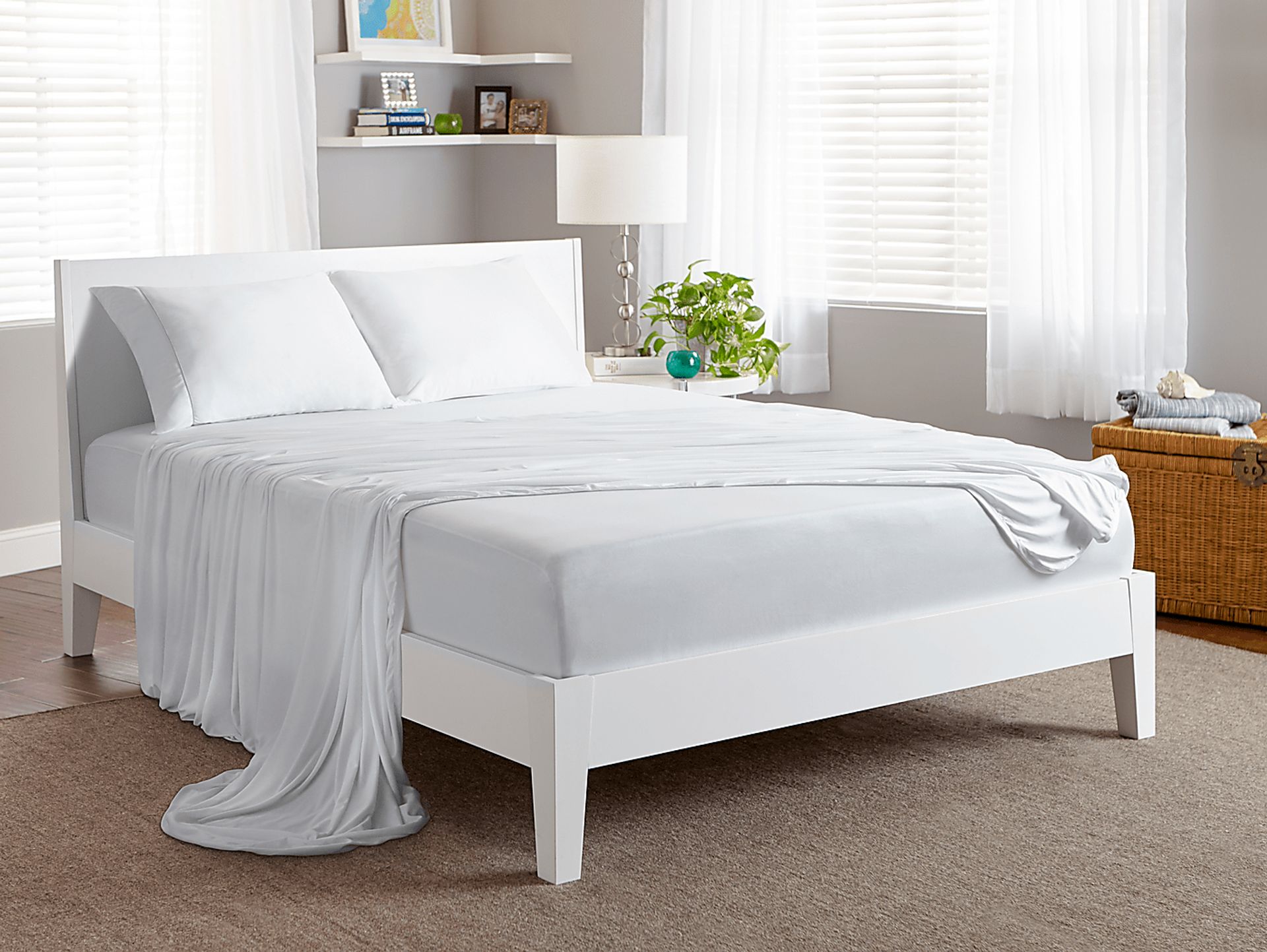 Dri-Tec Performance White 4 Pc Queen Bed Sheet Set - Image 5