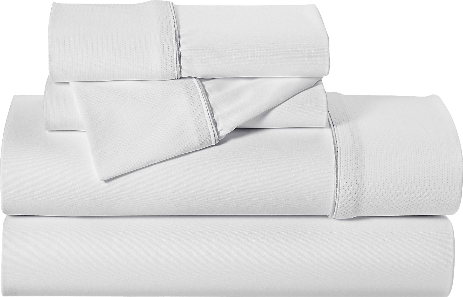 Dri-Tec Performance White 4 Pc Queen Bed Sheet Set - Image 1