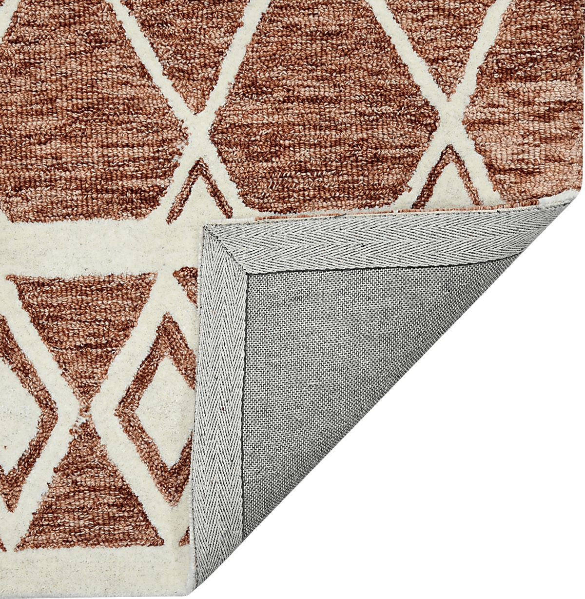 Driax Terracotta Orange Wool Fabric Rug | Rooms to Go