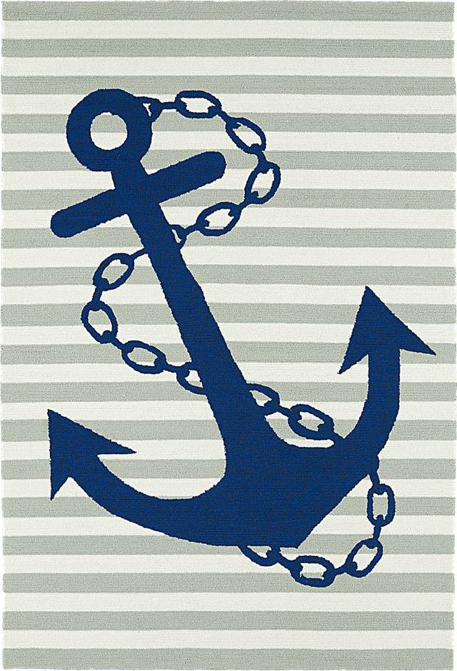 Drop Anchor Green 7'6 x 9' Indoor/Outdoor Rug - Thumbnail - Image 1