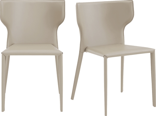 Drost Light Gray Dining Chair, Set of 2