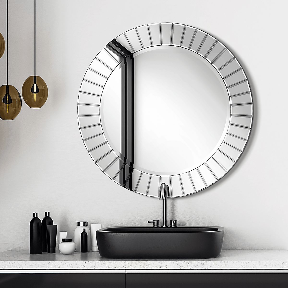Droukas Translucent White Mirror | Rooms to Go