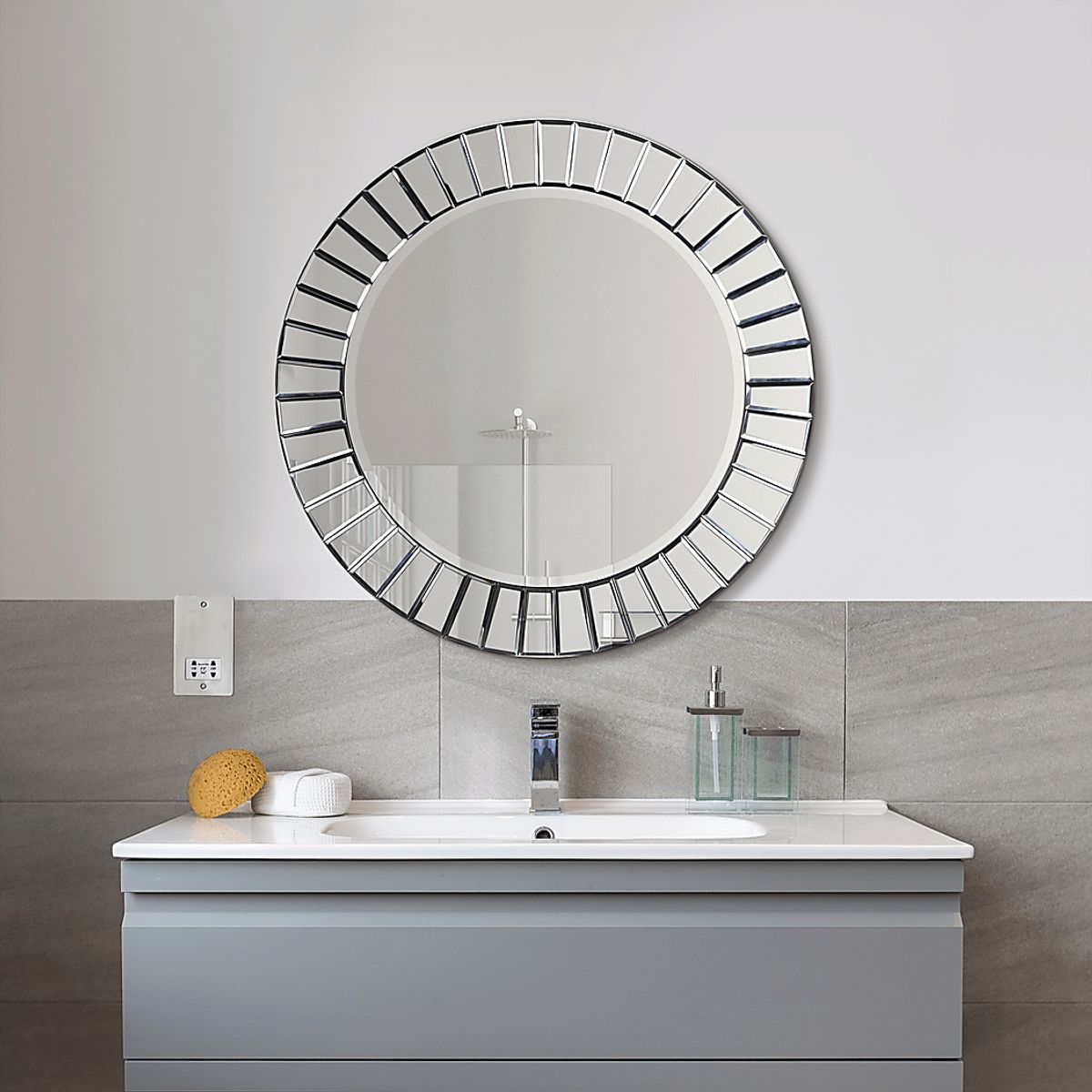 Droukas Translucent White Mirror | Rooms to Go