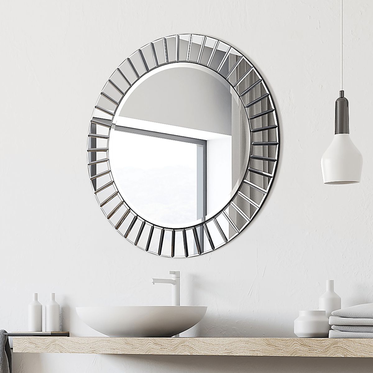 Droukas Translucent White Mirror | Rooms to Go