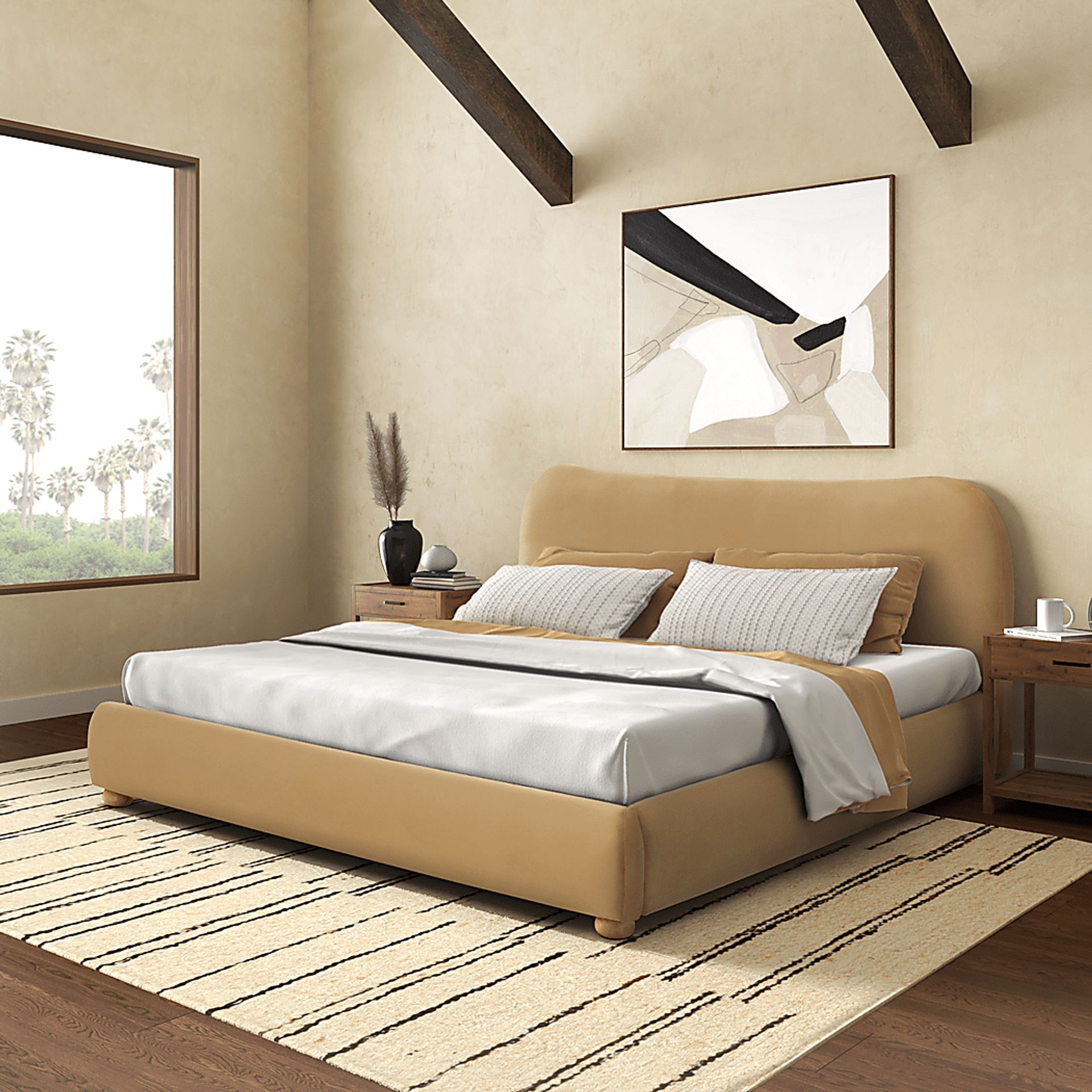 Drukma Light Brown King Bed - Image 3