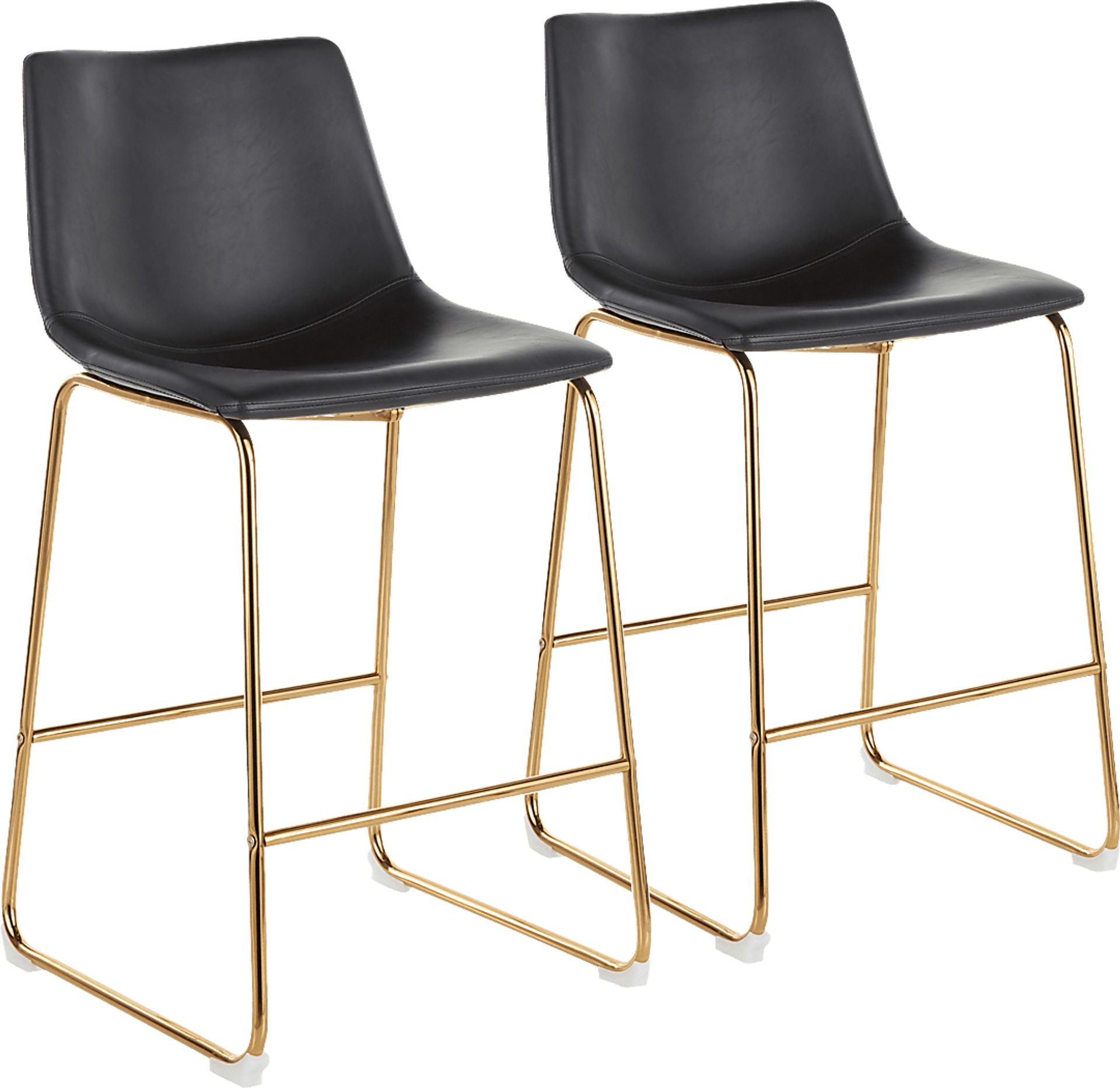 Dryades Black Counter Height Stool, Set of 2 - Image 1