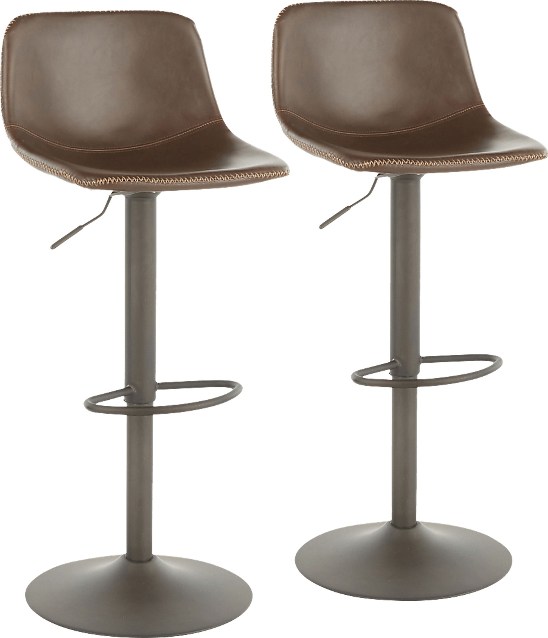 Dryades Brown Adjustable Barstool, Set of 2 - Image 1