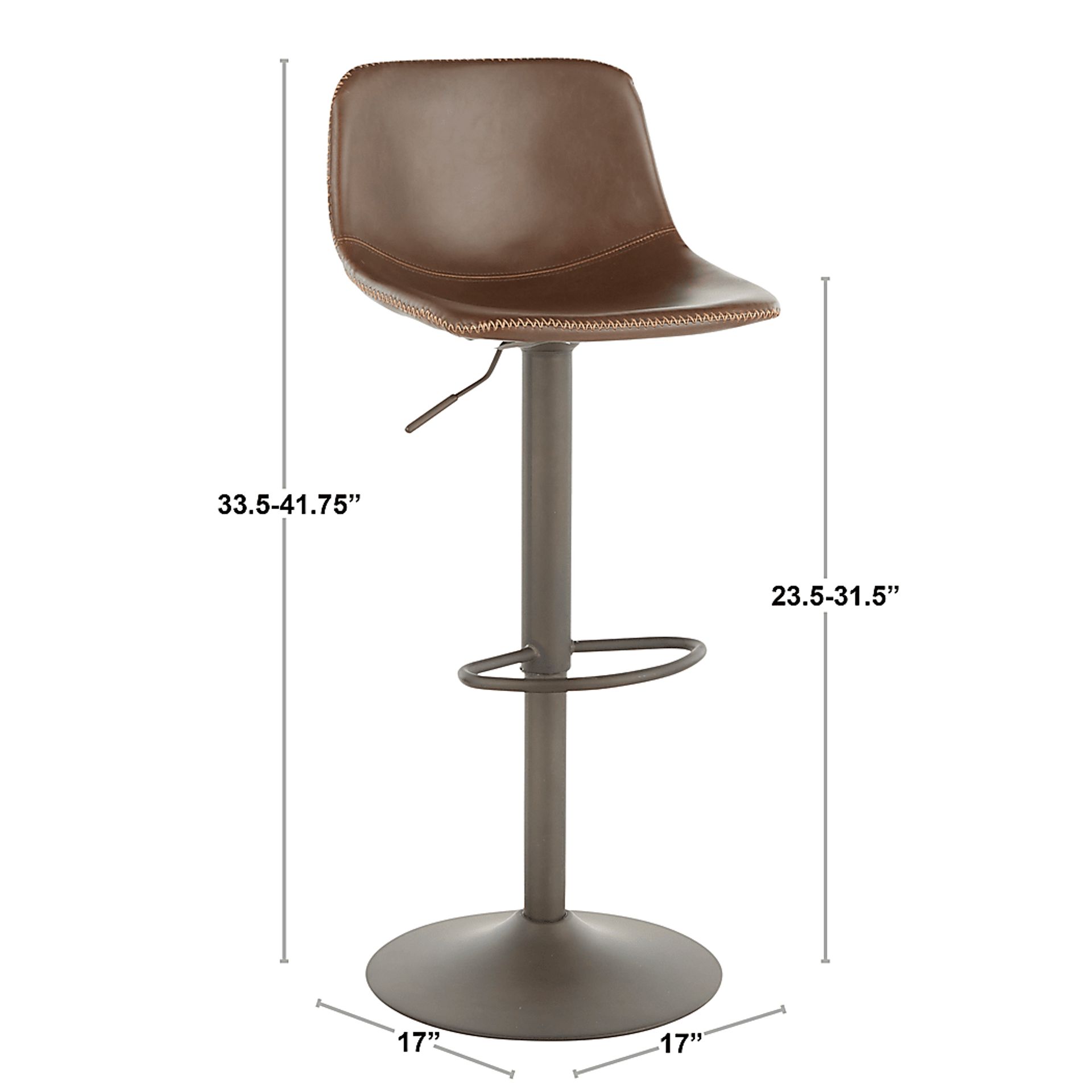 Dryades Gray Adjustable Barstool, Set of 2 - Image 13