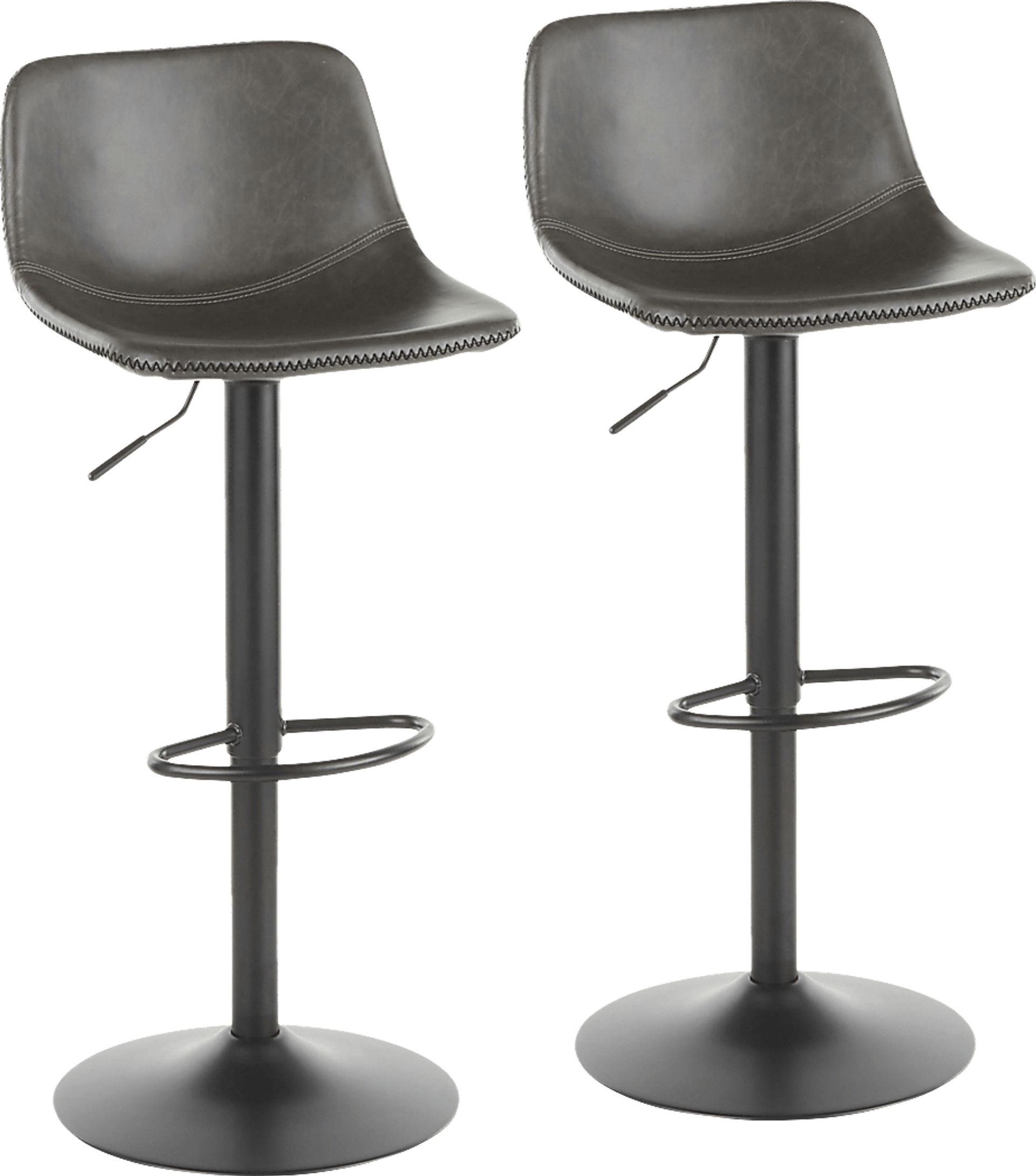 Dryades Gray Adjustable Barstool, Set of 2 - Image 1