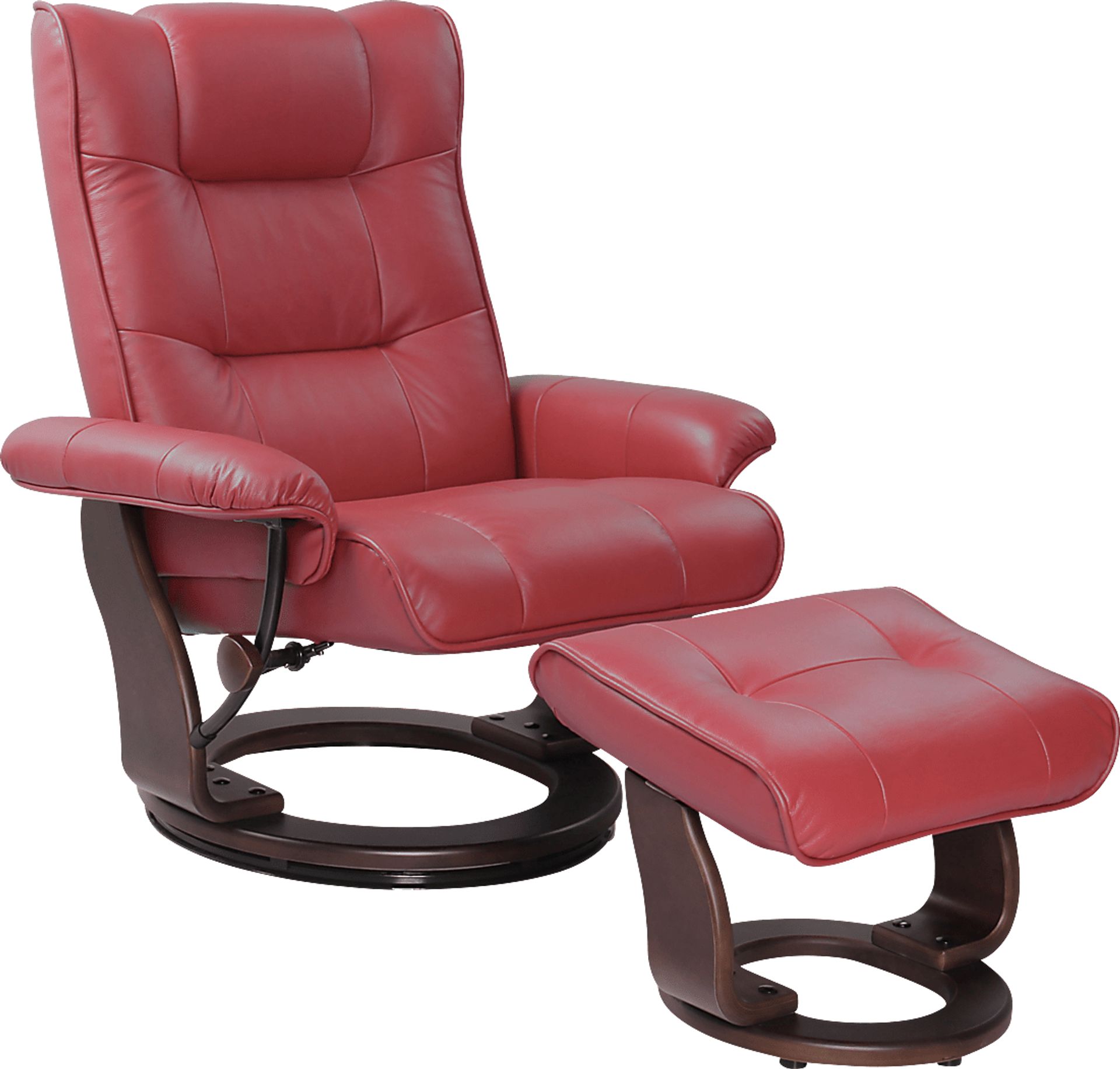 Drymon Scarlet Recliner & Ottoman - Image 1