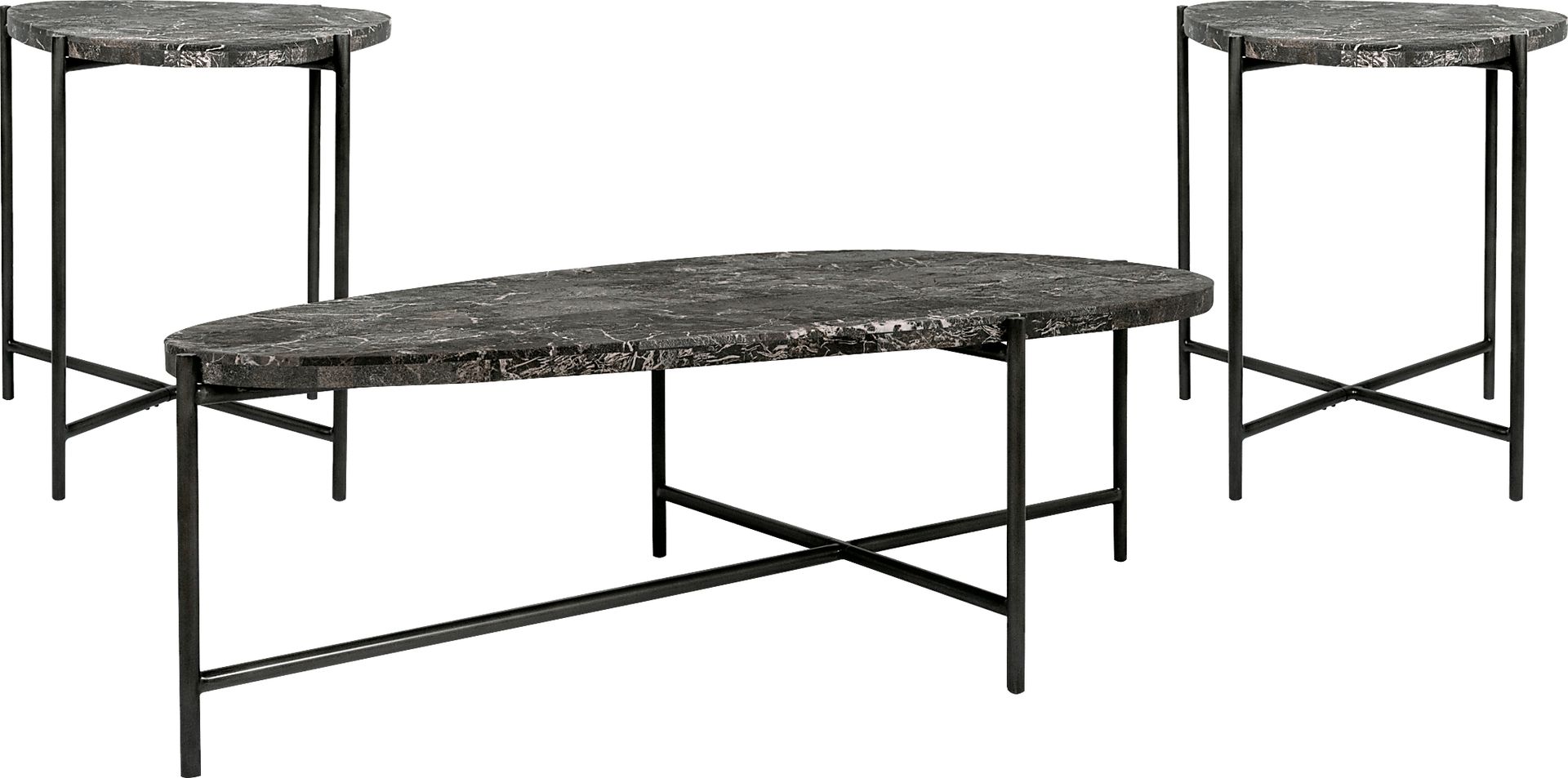 Duality Black 3 Pc Table Set - Image 1