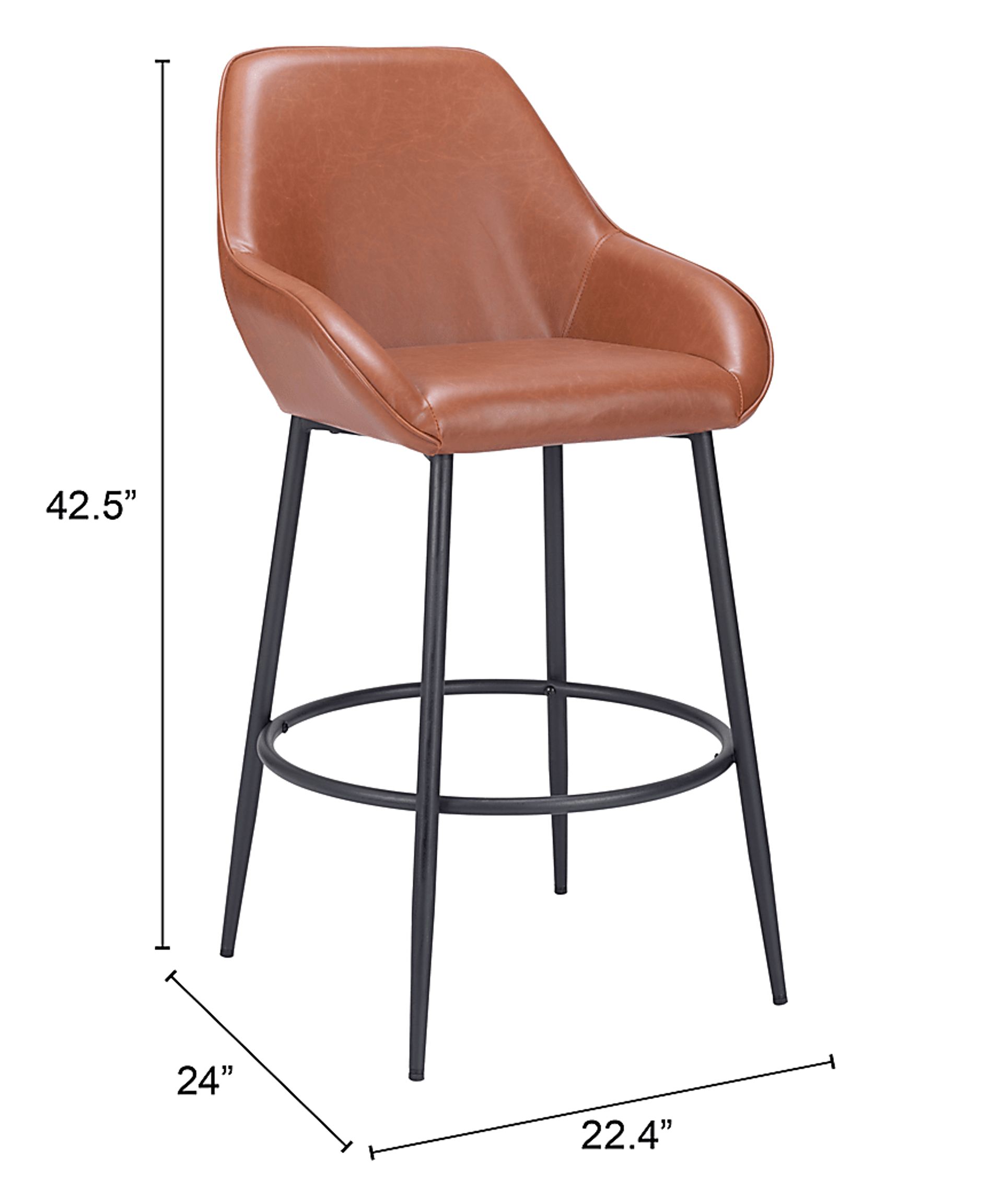 Dubellette Brown Barstool, Set of 2 - Image 9