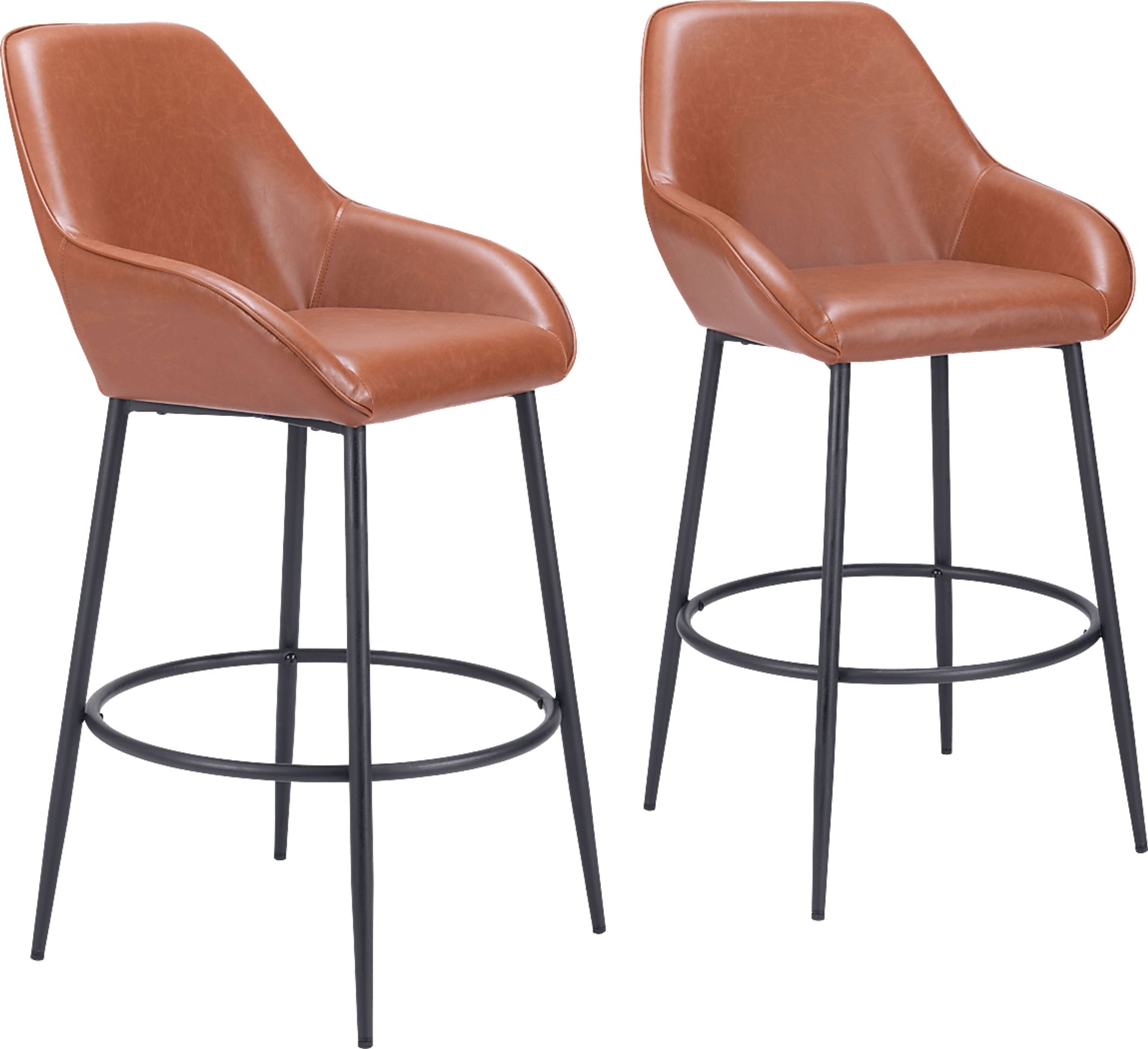 Dubellette Brown Barstool, Set of 2 - Image 1