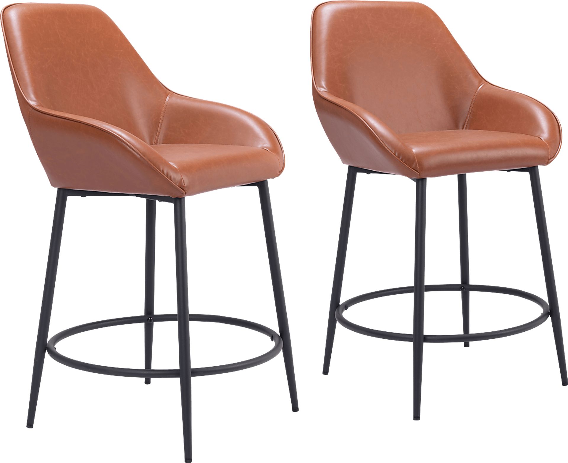 Dubellette Brown Counter Height Stool, Set of 2 - Image 1