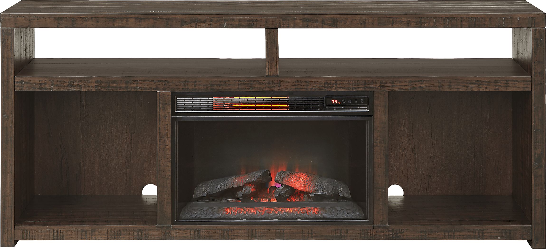Dubuque Brown 70 in. Console with Electric Fireplace Rooms To Go