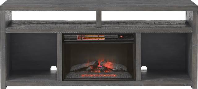 Dubuque Gray 70 in. Console with Electric Fireplace - Thumbnail - Image 1