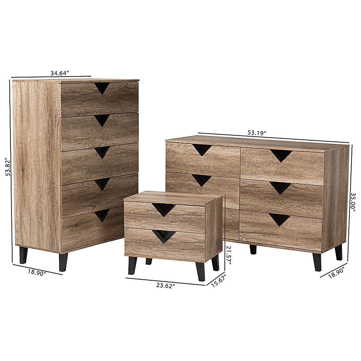 Ducharme Brown 3pc Bedroom Set
