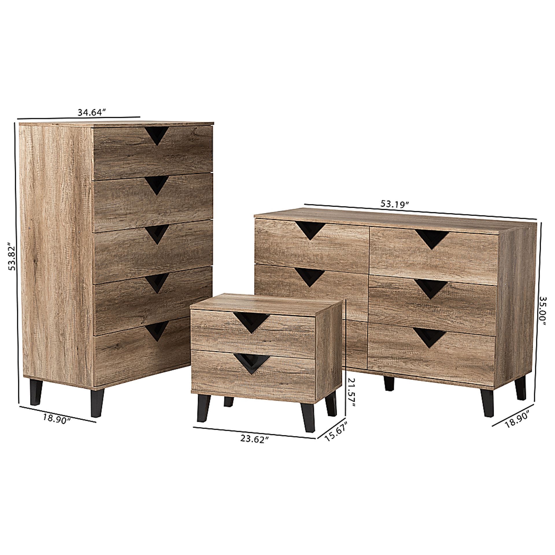 Ducharme Brown 3pc Dresser Set - Image 10