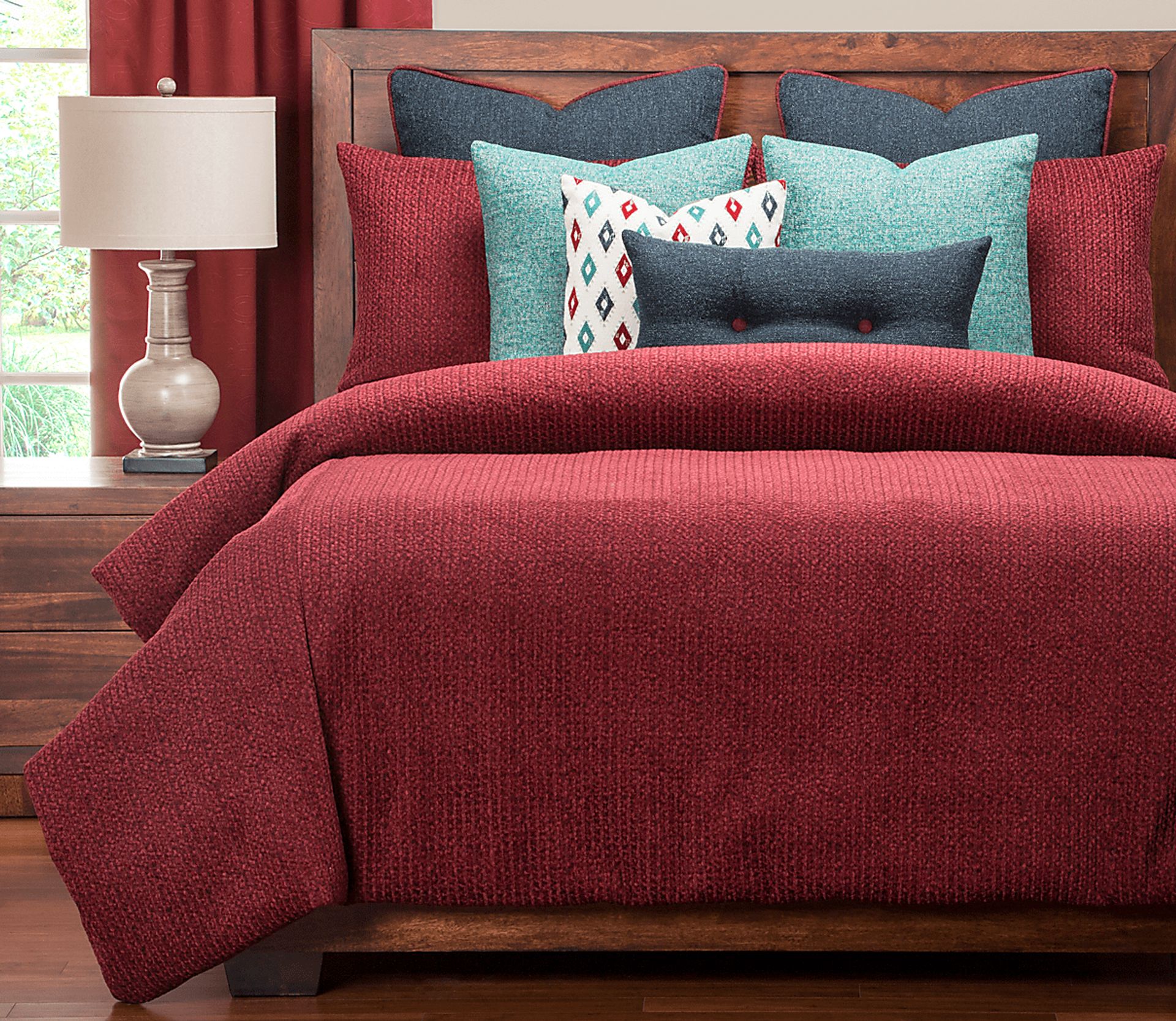 Duff Bridge Red 11 Pc Queen Duvet - Image 1