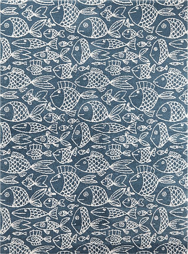 Dulaine Blue 5'3 x 7' Rug - Thumbnail - Image 1