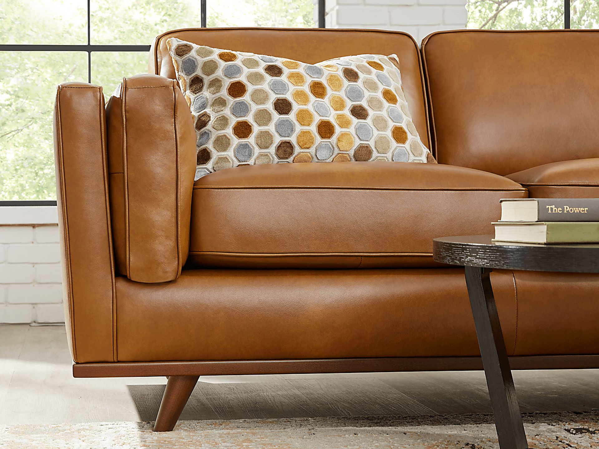 Duluth Caramel Leather 2 Pc Sectional - Image 4