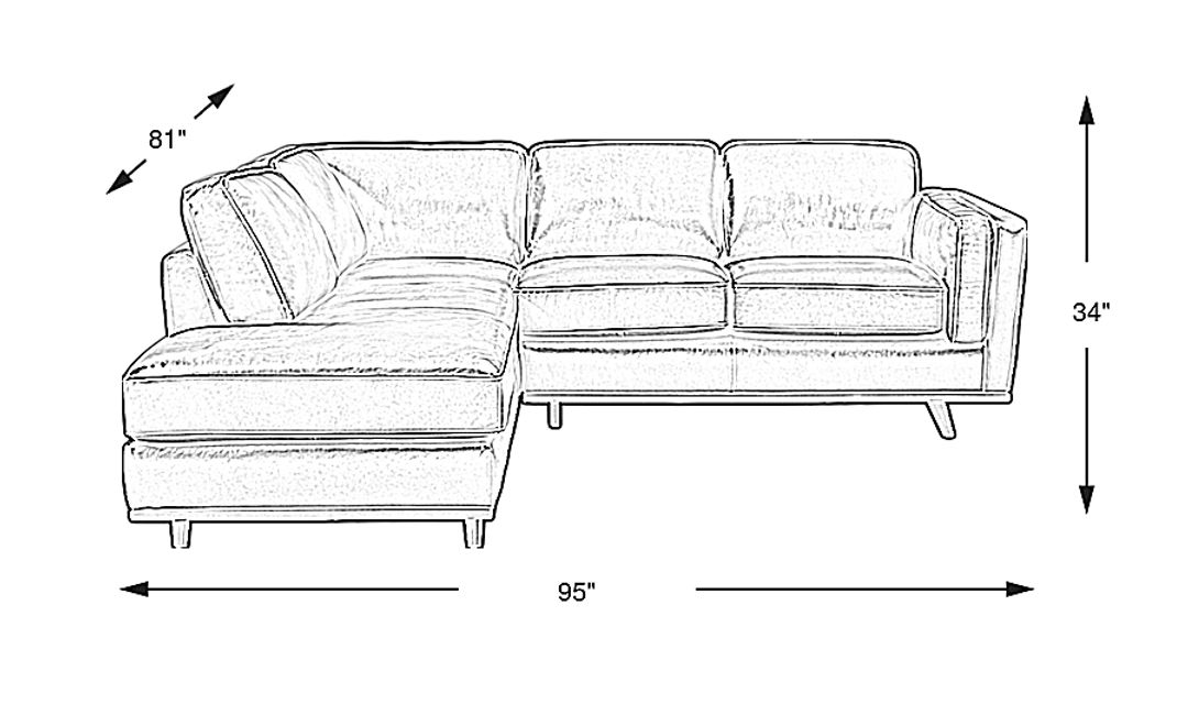 Duluth Leather 2 Pc Left Arm Chaise Sectional
