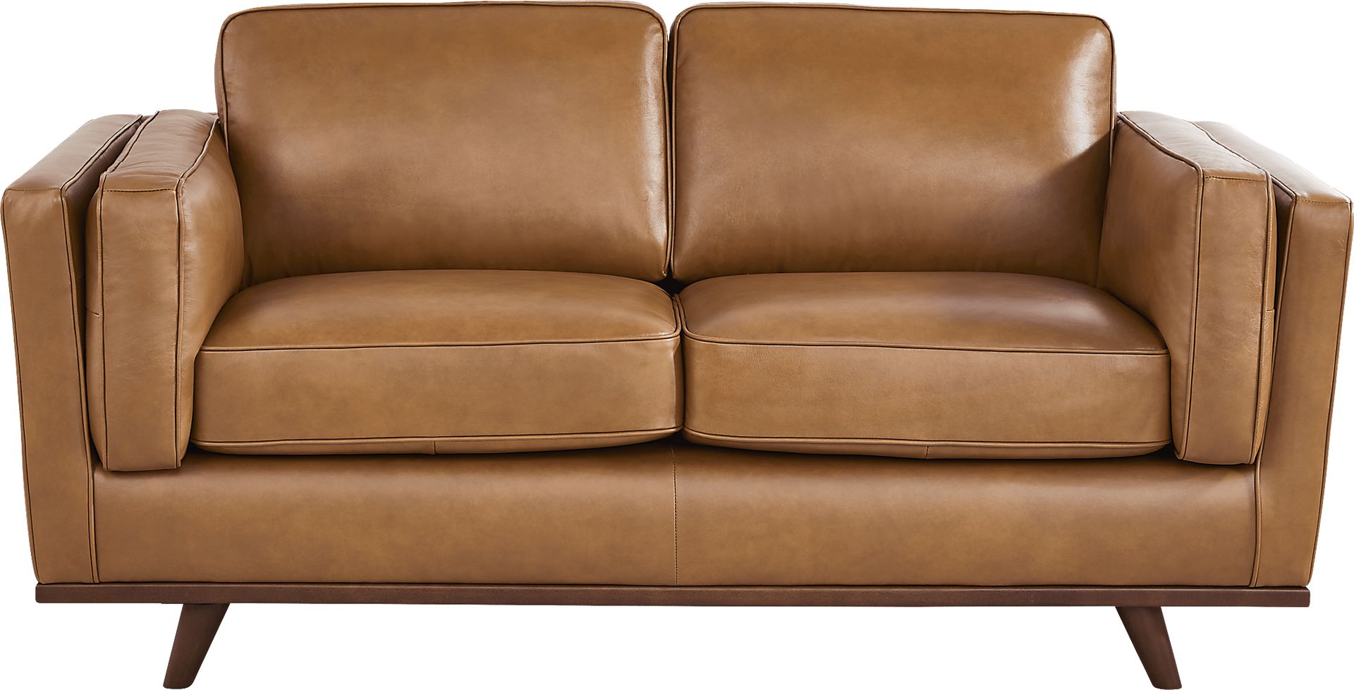 Duluth Caramel Leather Loveseat - Image 1