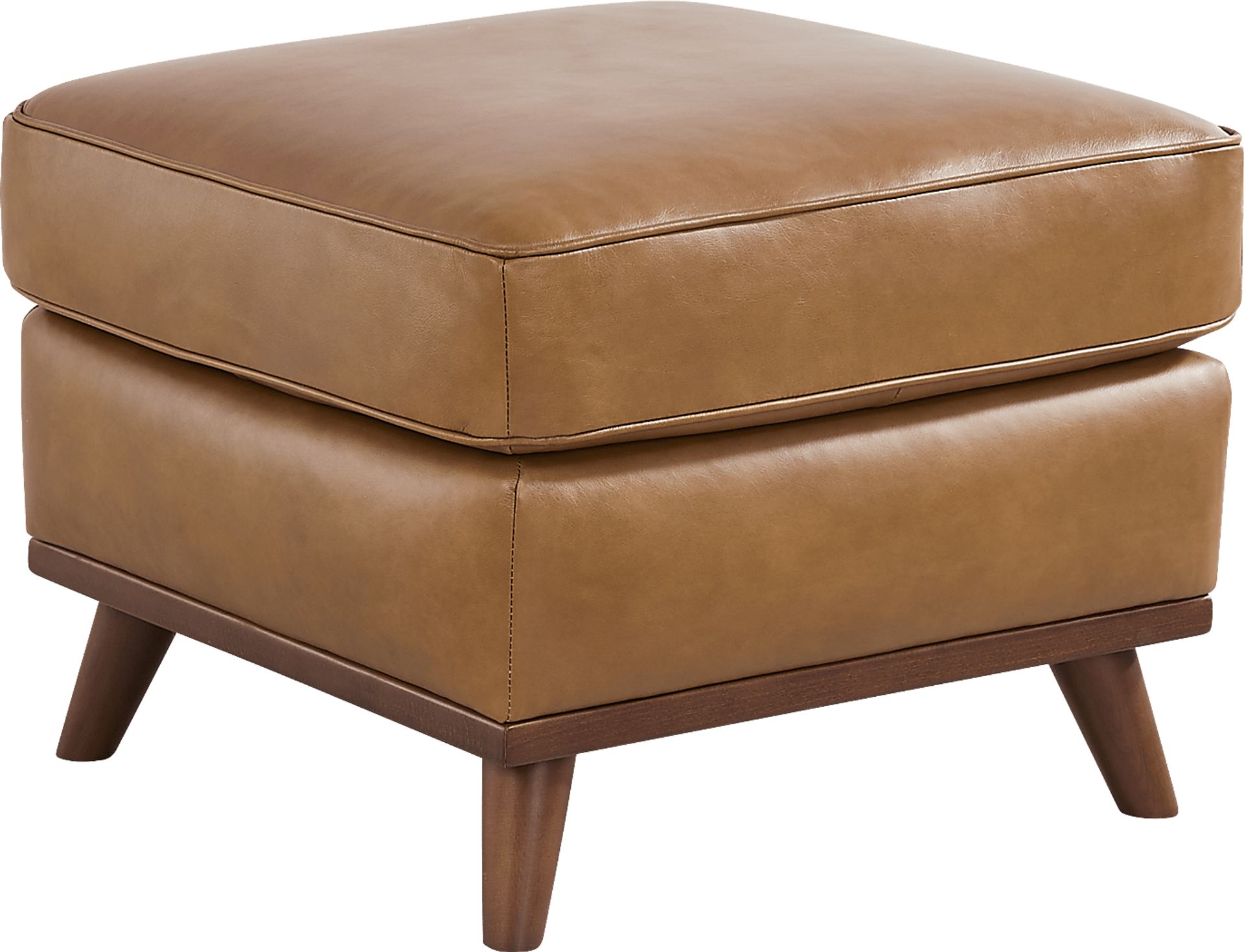 Duluth Caramel Leather Ottoman - Image 2