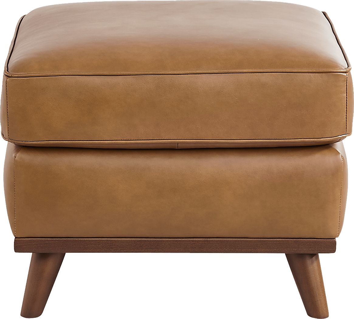Duluth Caramel Leather Ottoman