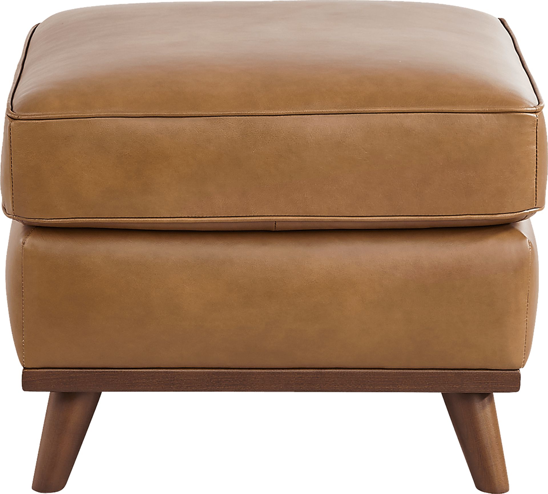Duluth Caramel Leather Ottoman - Image 1