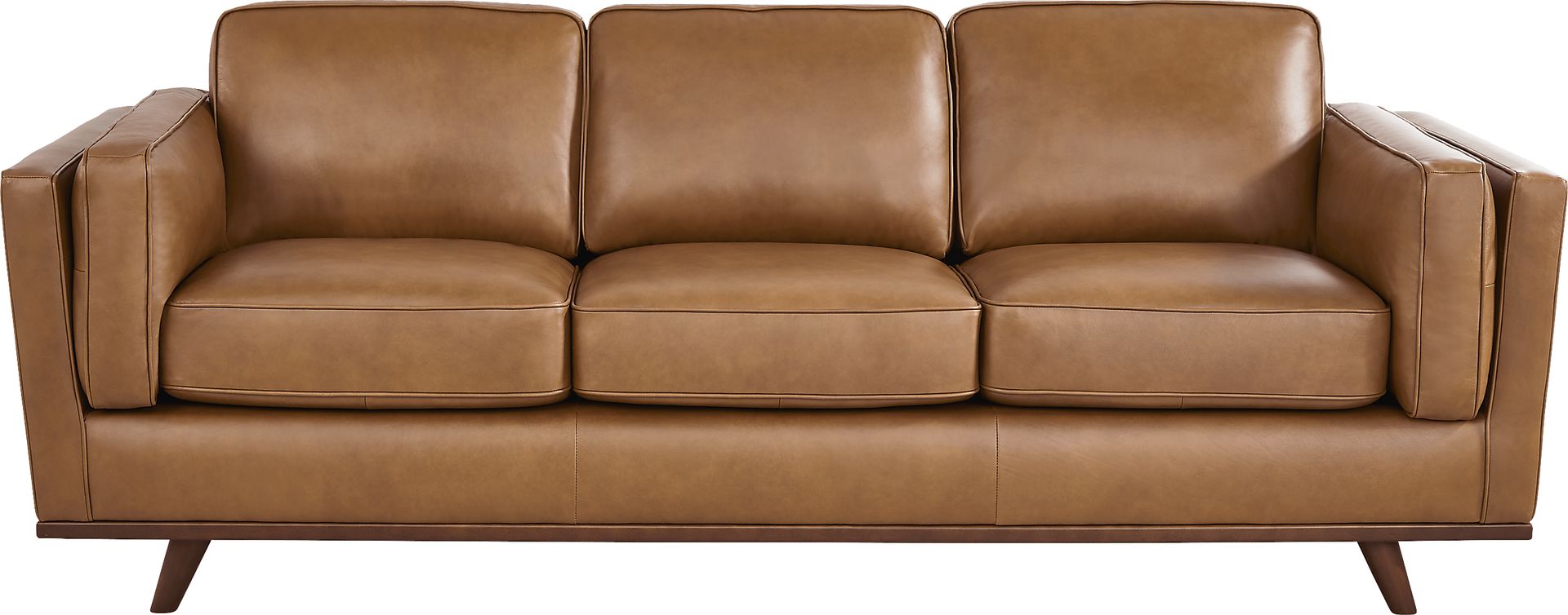Duluth Caramel Leather Sleeper Sofa - Image 1