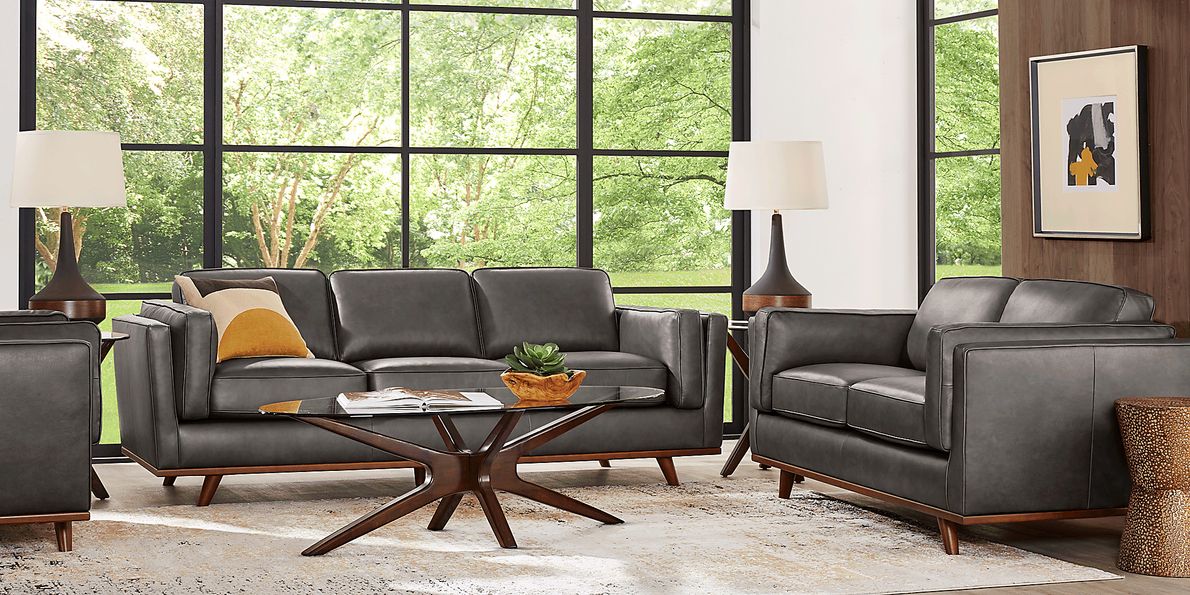 Duluth 7 Pc Leather Living Room Set
