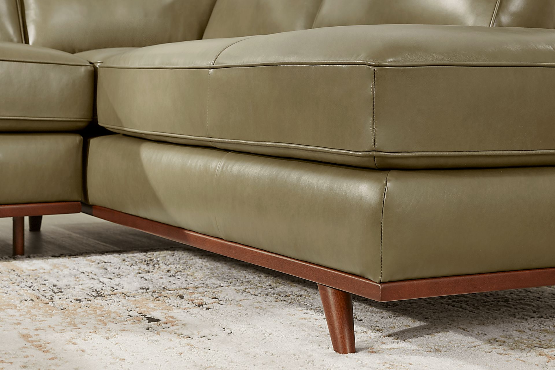 Duluth Olive Leather 2 Pc Sectional - Image 4