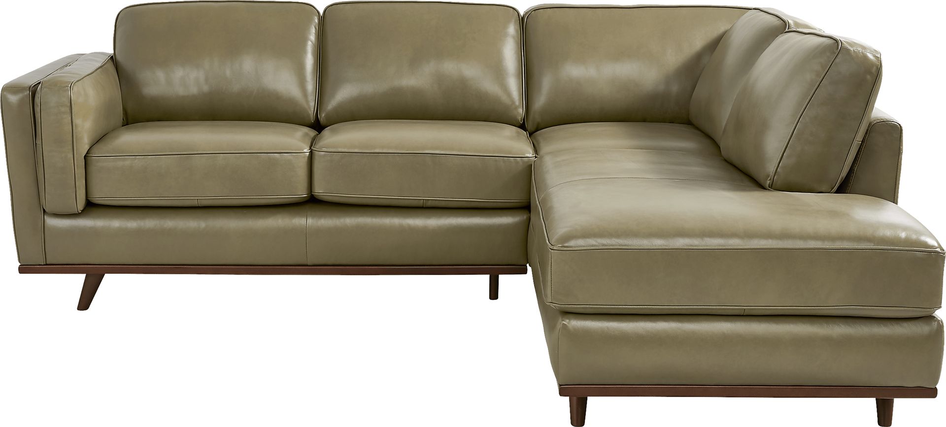 Duluth Olive Leather 2 Pc Sectional - Image 1