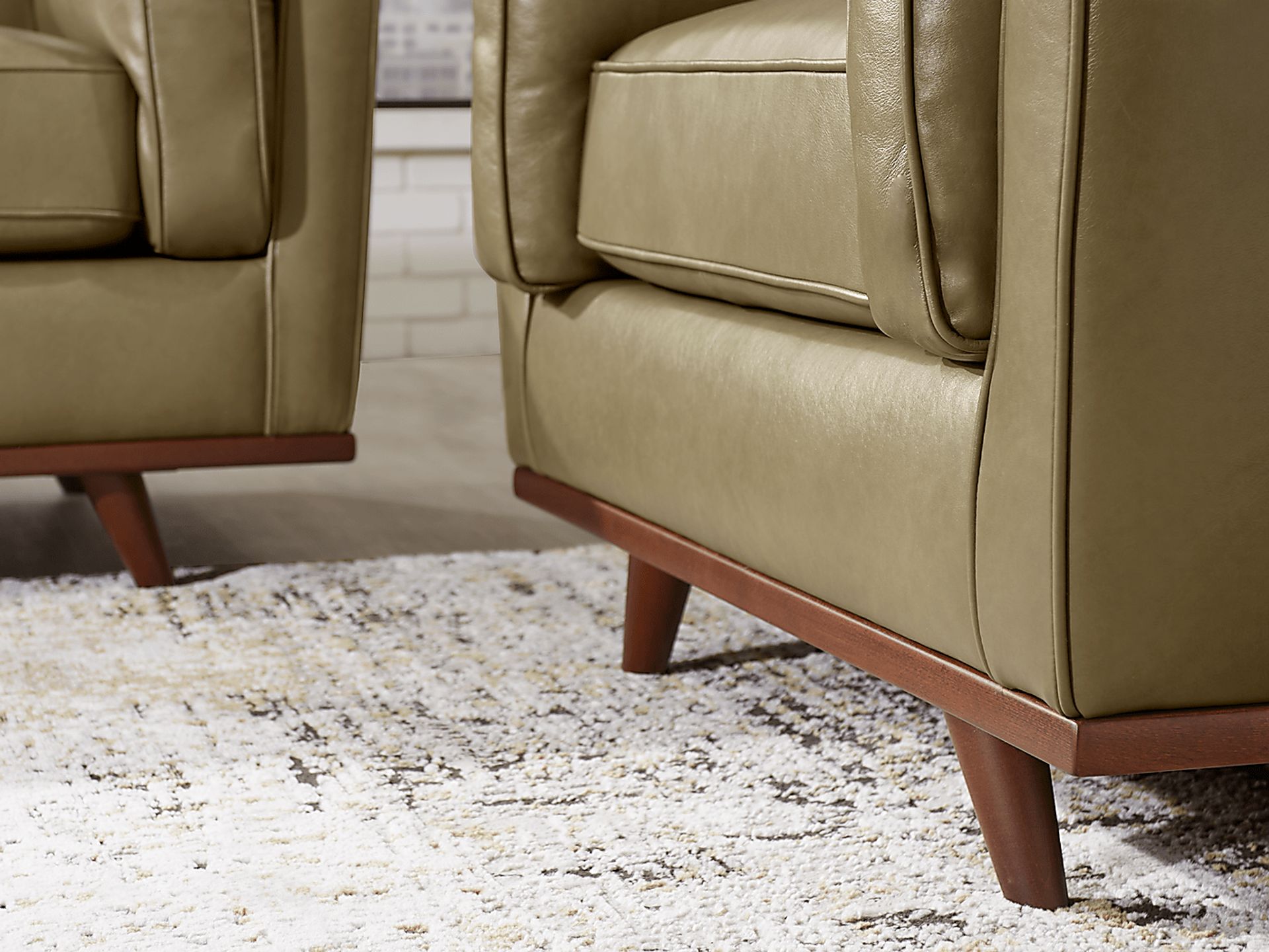 Duluth Olive Leather 3 Pc Living Room - Image 7
