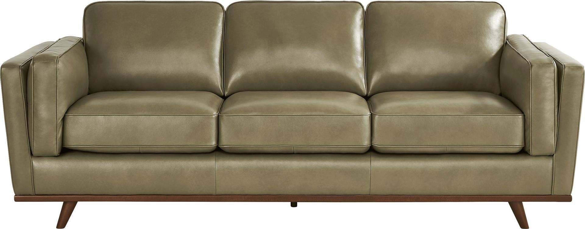 Duluth Olive Leather 3 Pc Living Room - Image 2