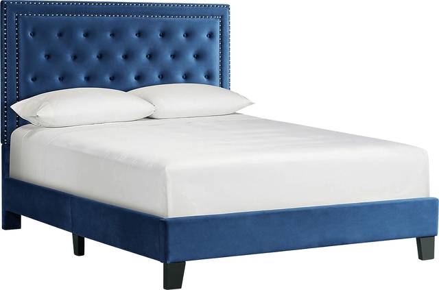 Dulverton Navy Queen Bed - Thumbnail - Image 1