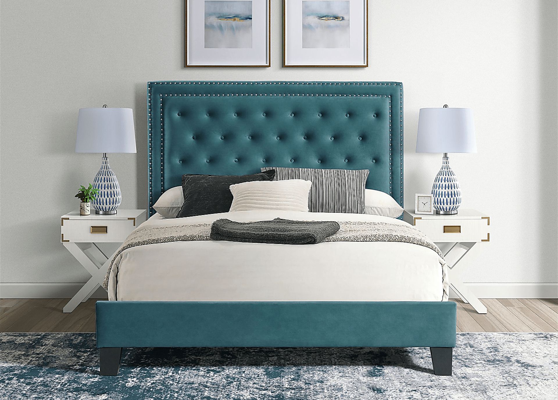 Dulverton Teal Queen Bed - Image 6