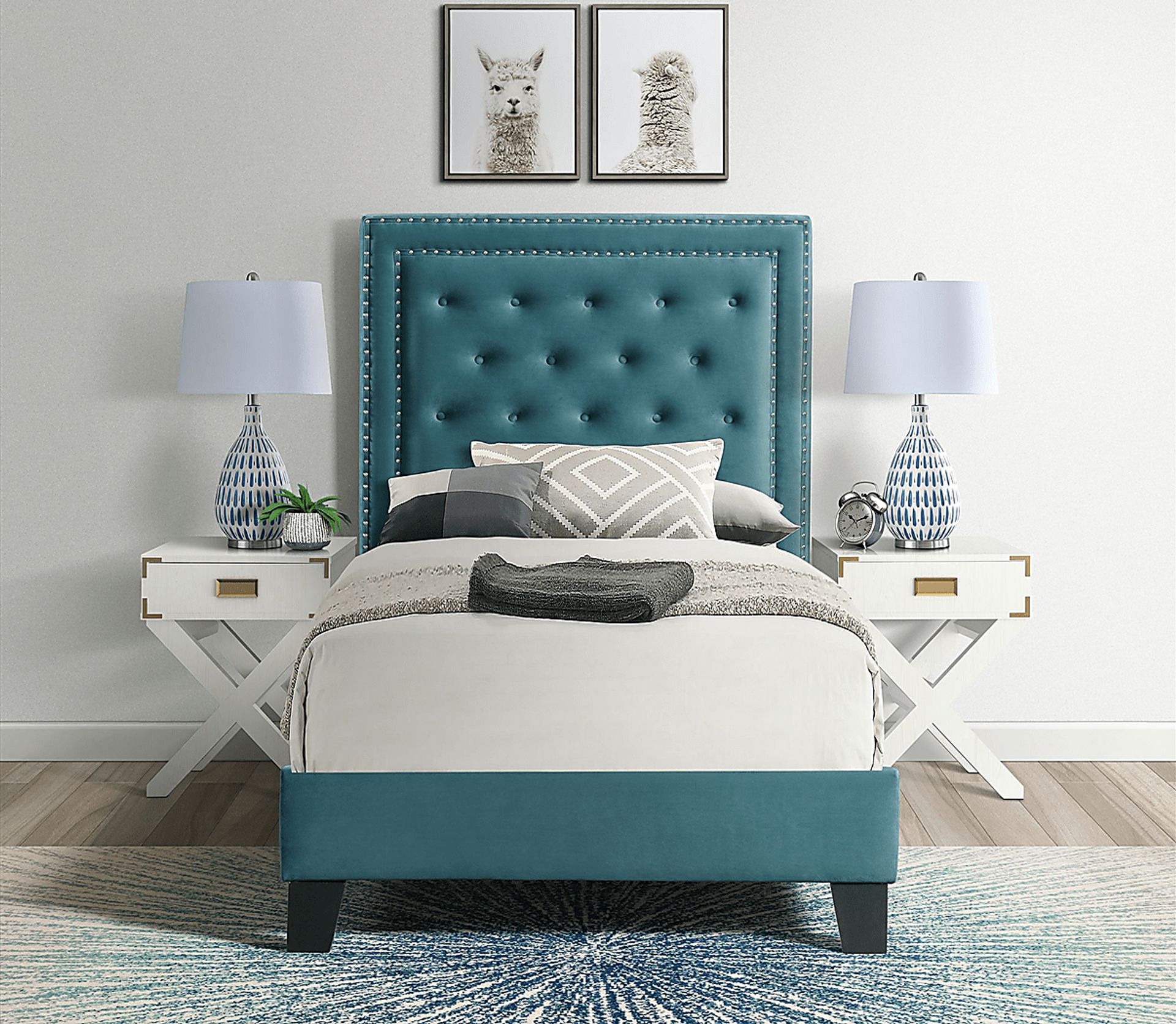 Dulverton Teal Twin Bed - Image 4