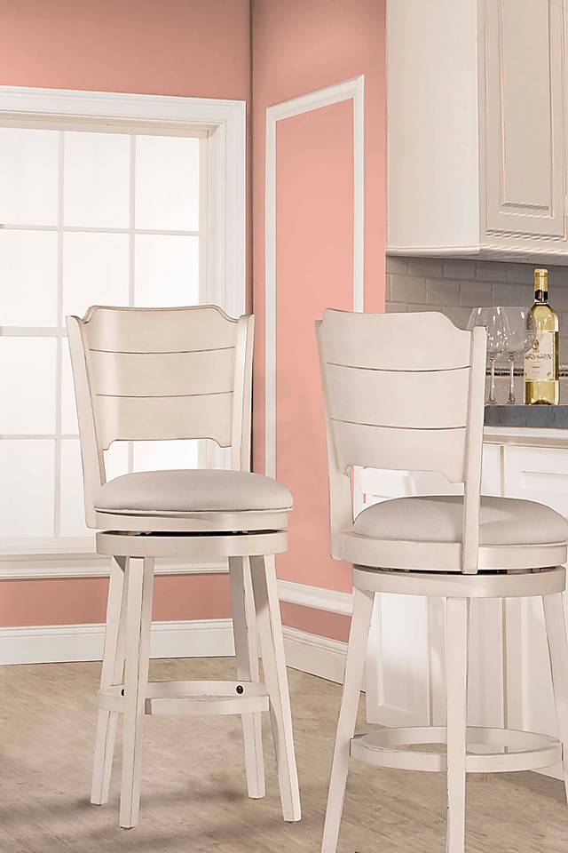 Dumire White Swivel Counter Height Stool - Thumbnail - Image 2