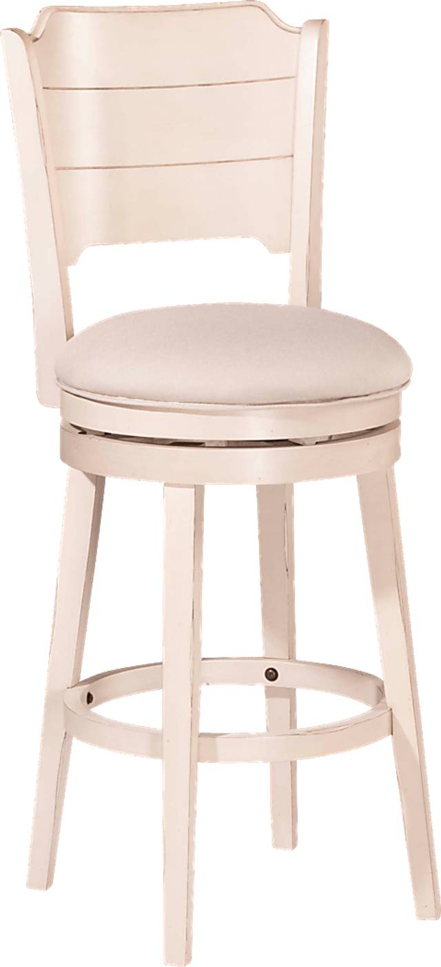 Dumire White Swivel Counter Height Stool - Thumbnail - Image 1