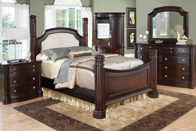 Dumont Cherry 7 Pc Queen Low Poster Bedroom - Thumbnail - Image 1