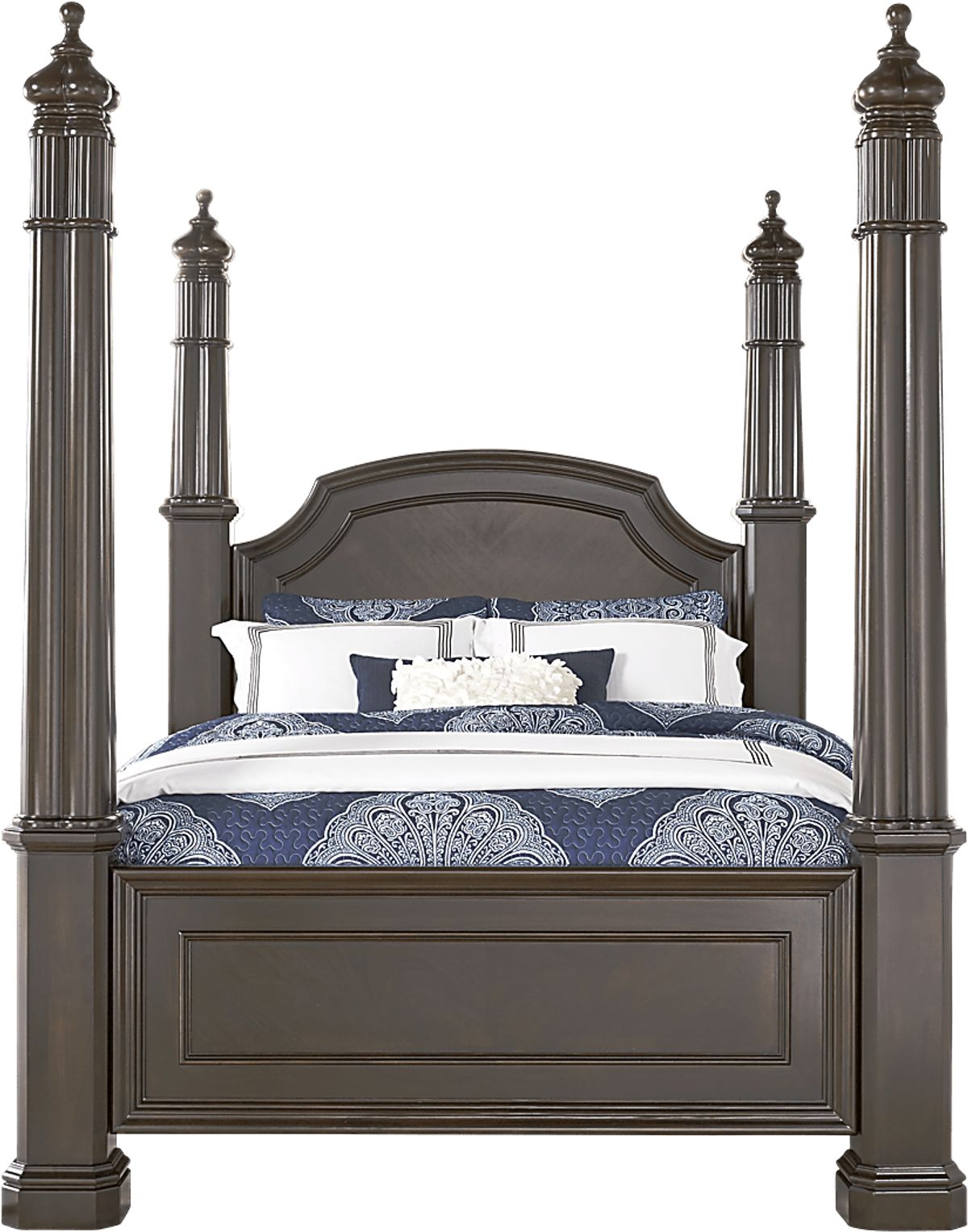 Dumont Dark Cherry Wood 5 Pc Queen Canopy Bed