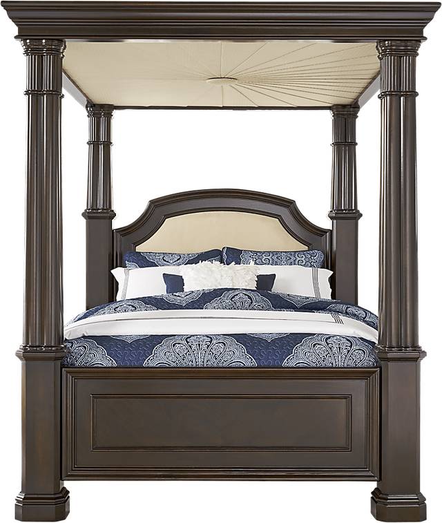 Dumont Cherry 6 Pc Queen Canopy Bedroom - Thumbnail - Image 2